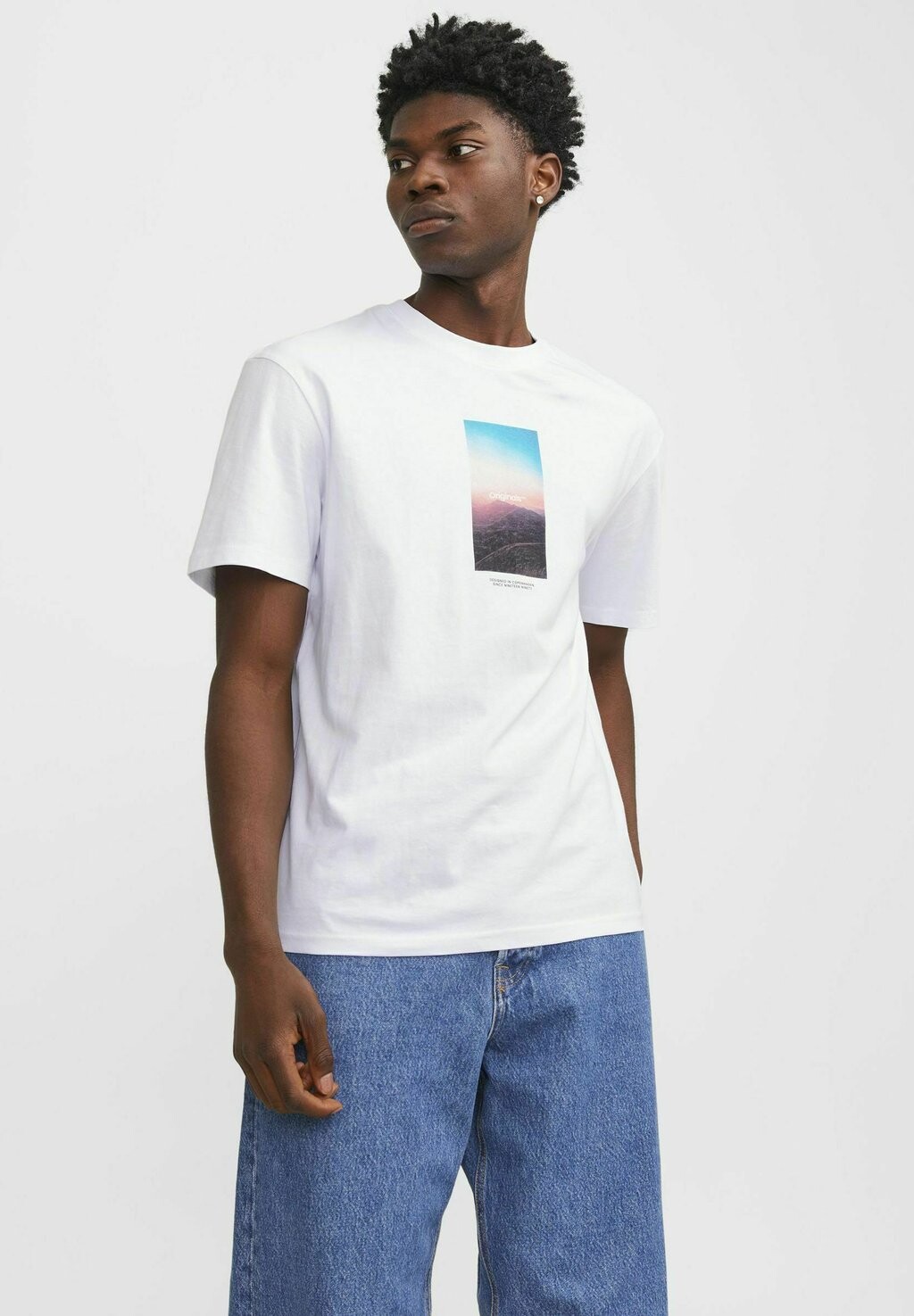 

Футболка с принтом Picture Ss Crew Neck Sn Jack & Jones, цвет bright white