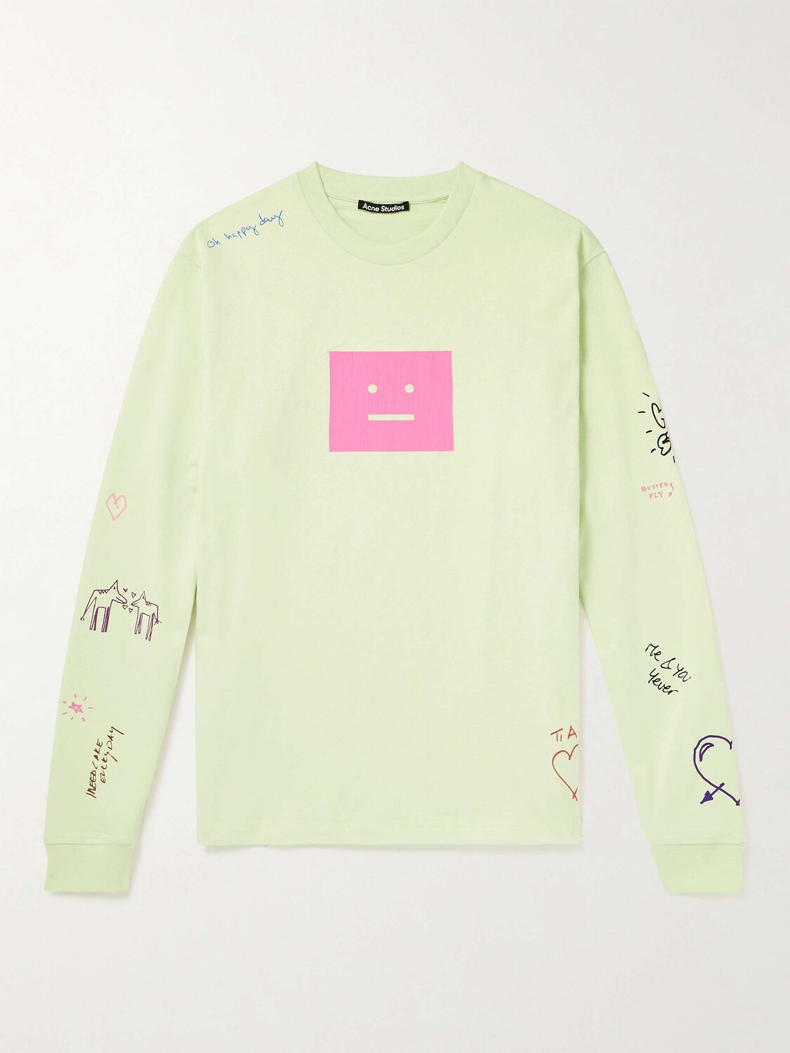 

Футболка из хлопкового джерси с принтом Eisen Scribble ACNE STUDIOS, зеленый