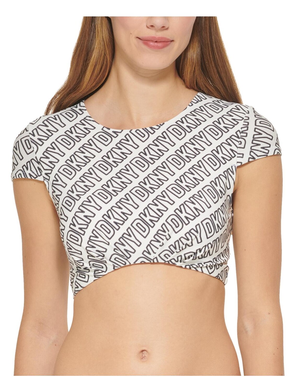 

Женский купальник с логотипом, пляжная одежда, бикини DKNY Swimwear, цвет Soft White