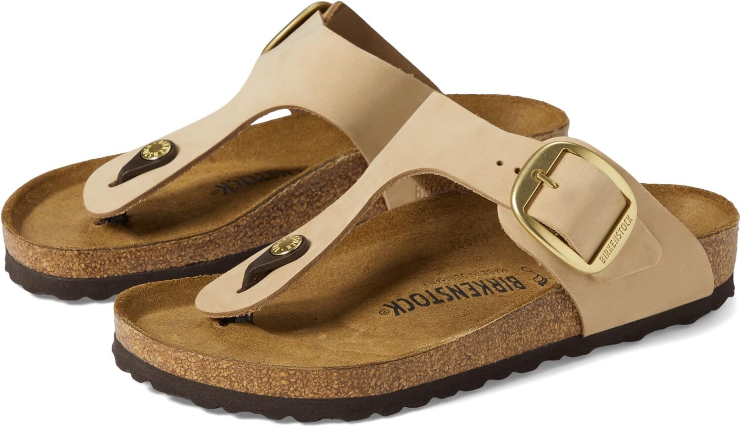 

Шлепанцы Gizeh Big Buckle - Nubuck Leather Birkenstock, цвет Sandcastle Nubuck