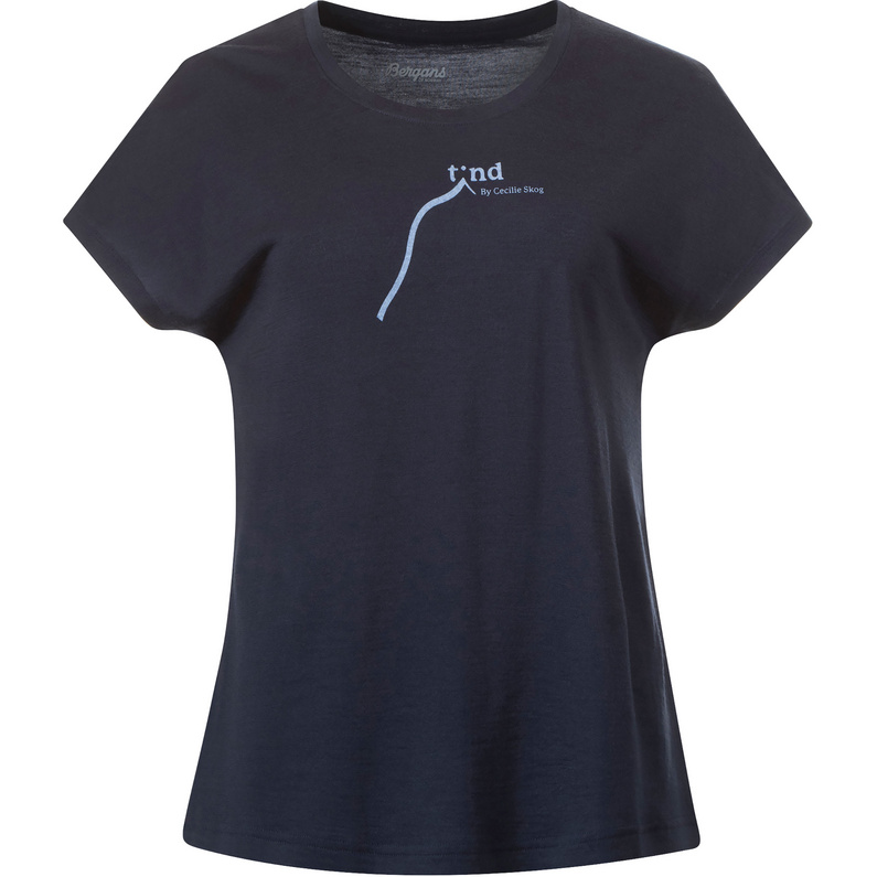 Женская футболка Tind Altitude из шерсти мериноса Bergans, синий