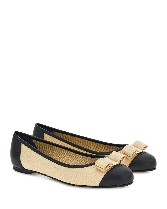 

Женские кожаные балетки Varina из рафии Ferragamo