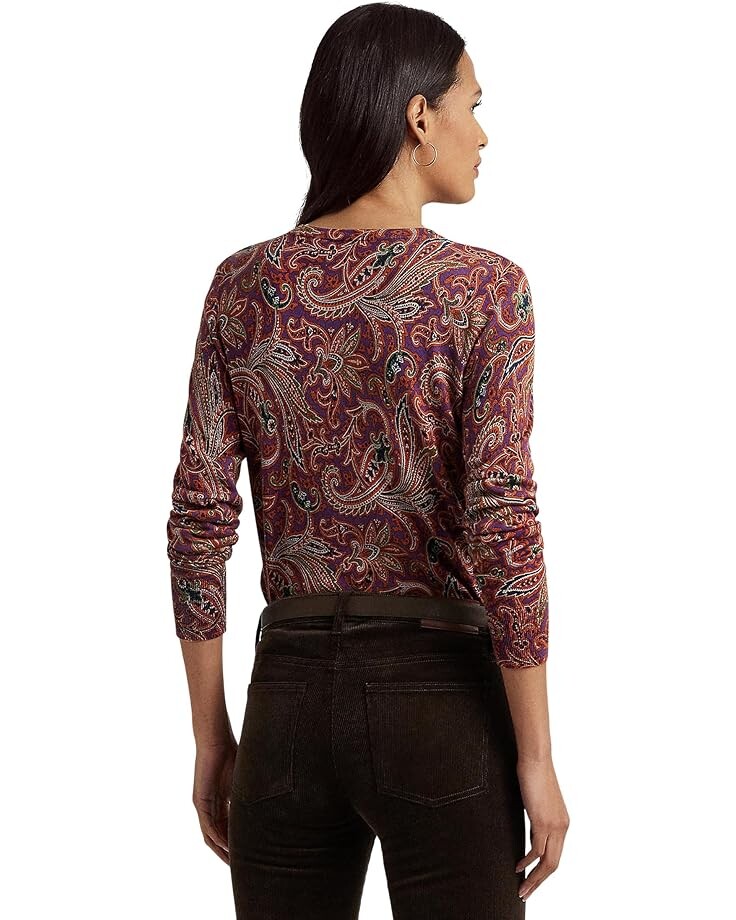 

Свитер LAUREN Ralph Lauren Petite Paisley Cotton-Blend Sweater, мульти