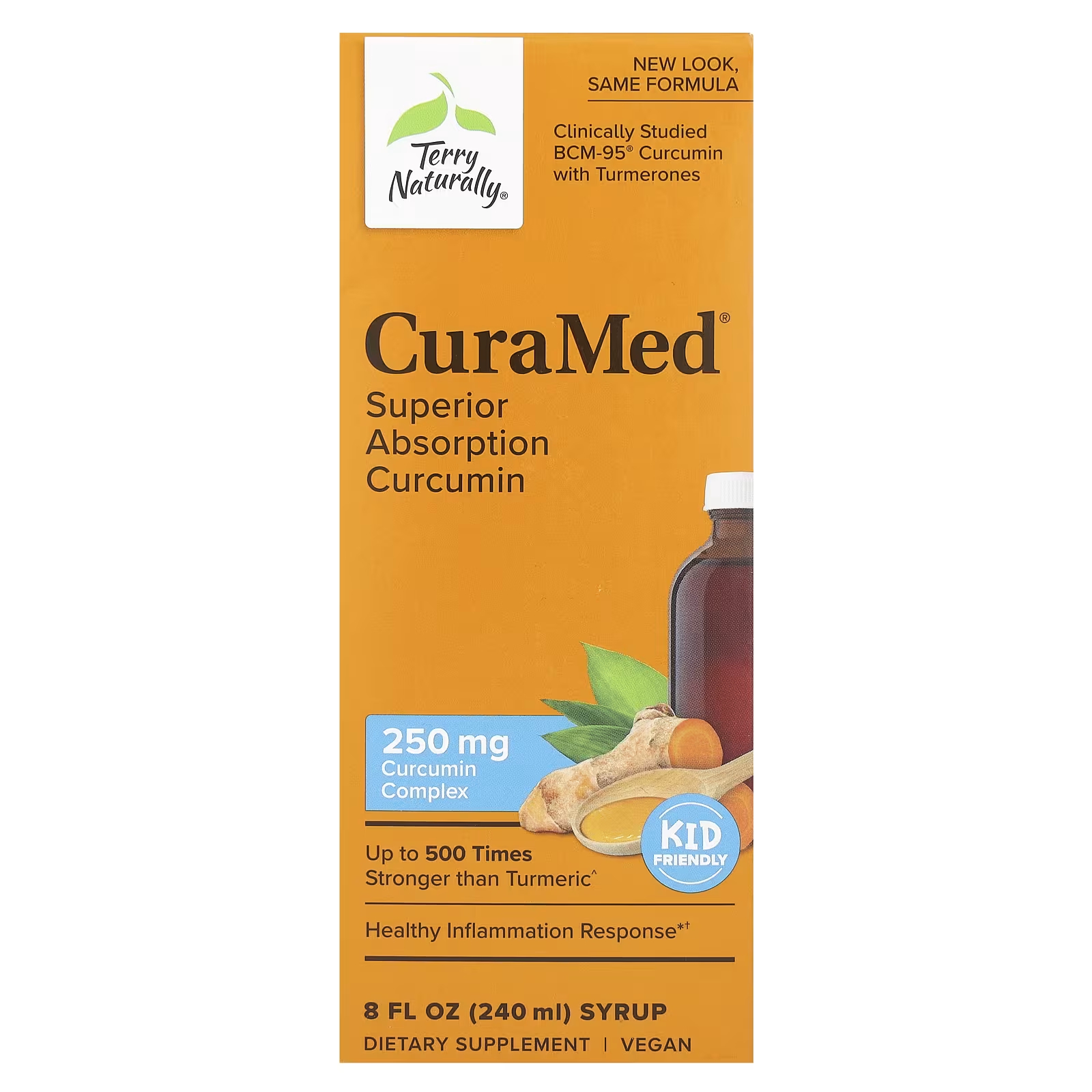 Сироп Terry Naturally CuraMed, куркумин с превосходной абсорбцией, 250 мг, 8 жидких унций (240 мл)