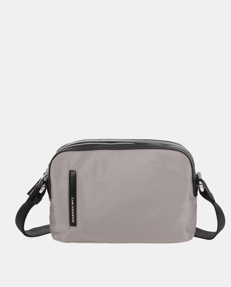 

Маленькая женская сумка через плечо Mandarina Duck из нейлона серо-коричневого цвета на молнии Mandarina Duck