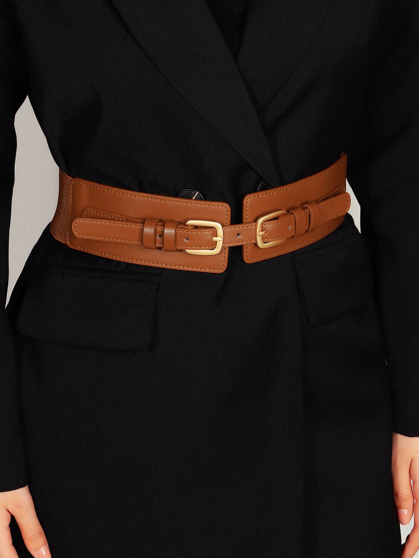 Новый женский пояс в стиле ретро в стиле суда, коричневый