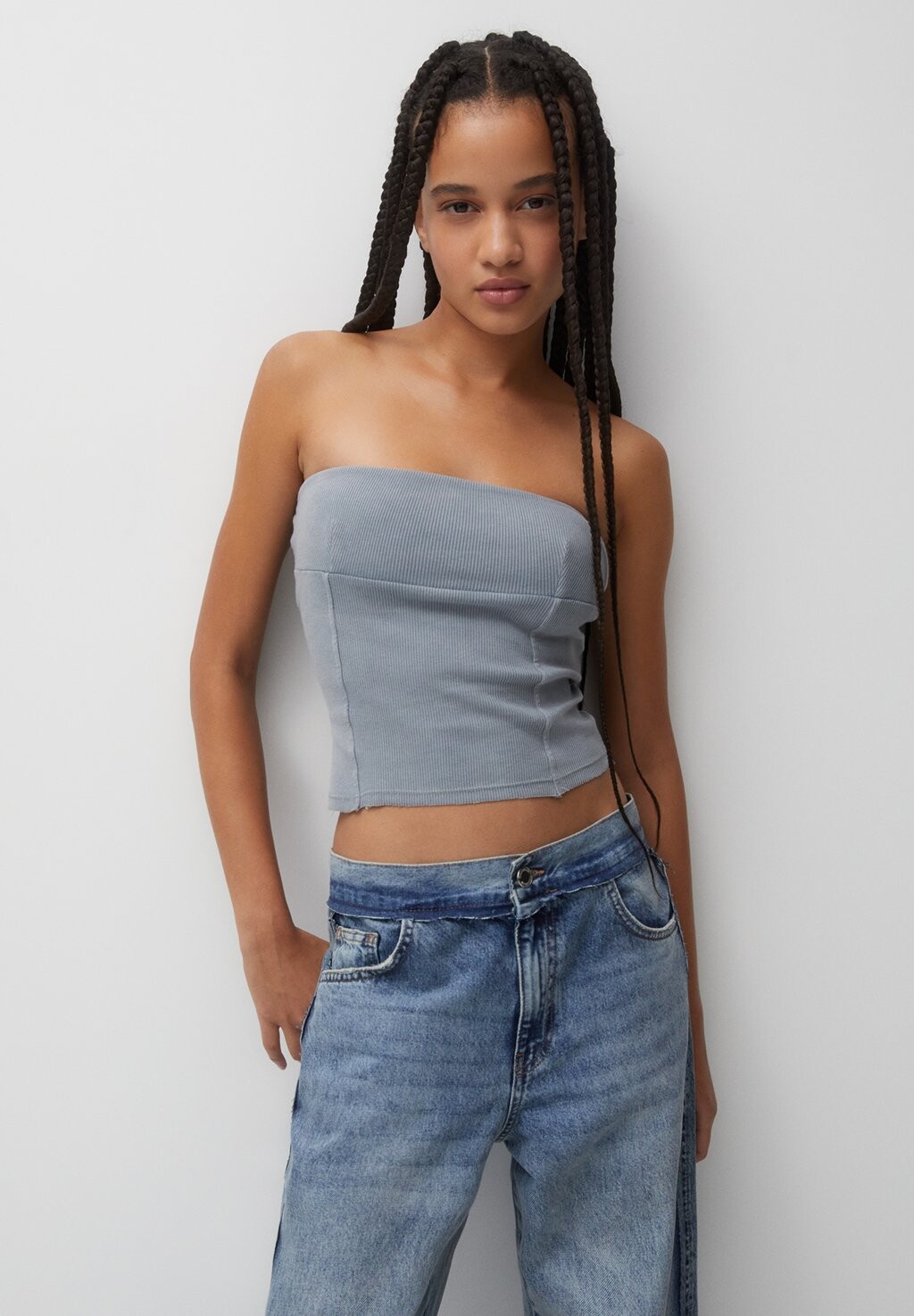 

Топ Faded-Effect Bandeau PULL&BEAR, синий
