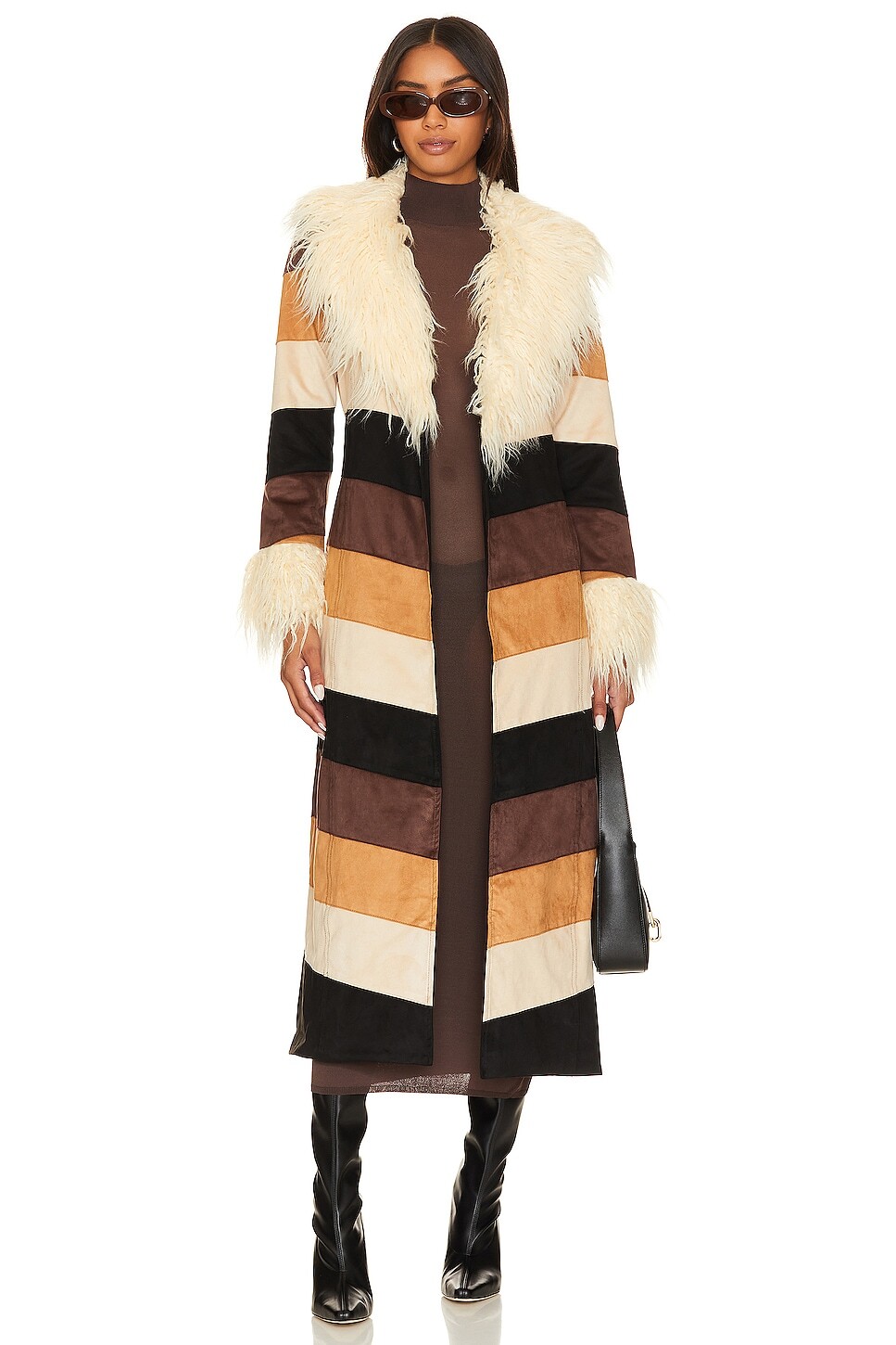 

Пальто Show Me Your Mumu Penny Lane Long, цвет Faux Suede Chevron & Faux Fur