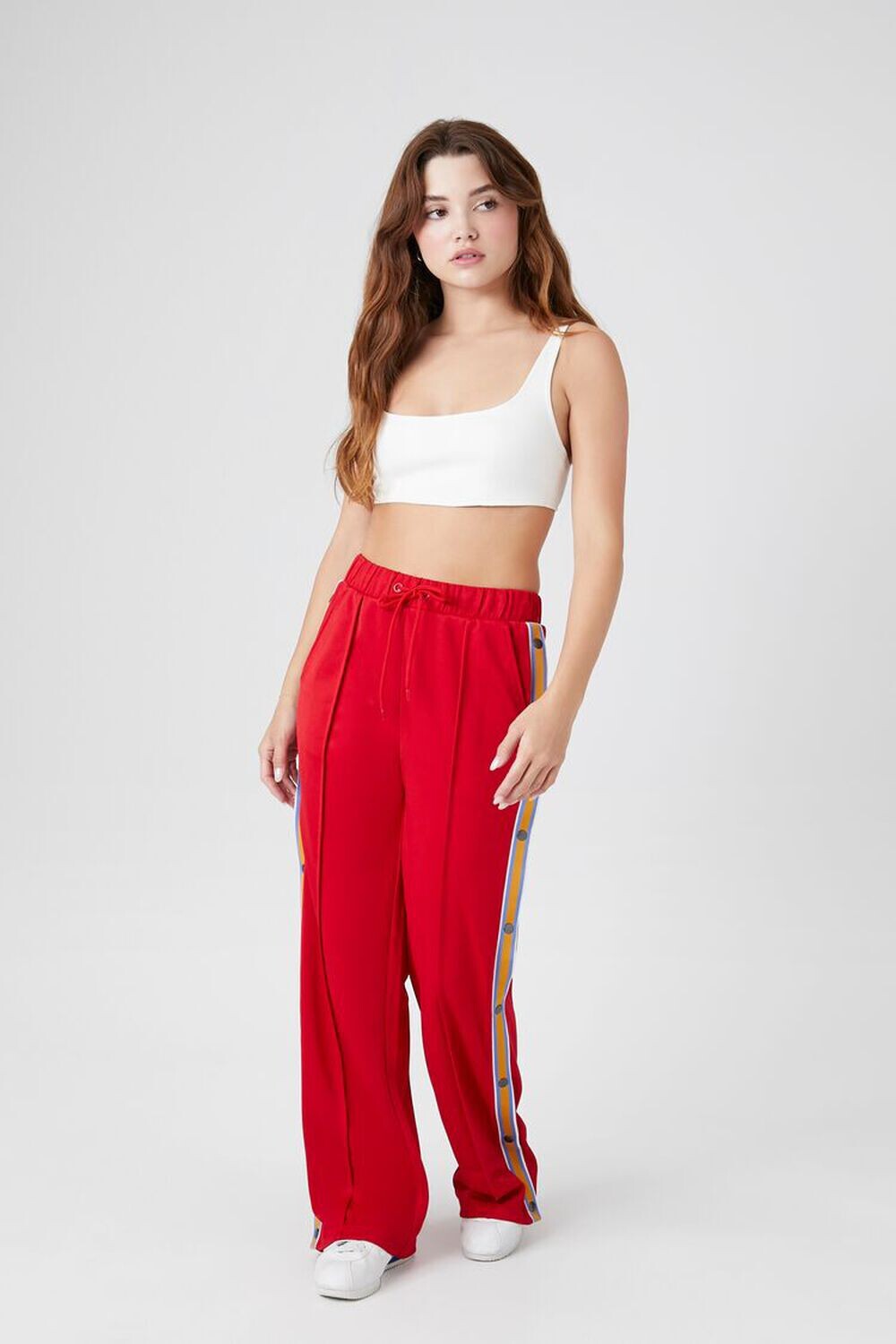 

Отрывные брюки с полосками по бокам Forever 21, красный