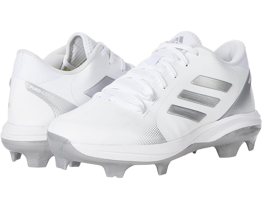 Кроссовки Adidas Purehustle 2 TPU Softball Shoes, цвет White/Silver Metallic/Silver Metallic