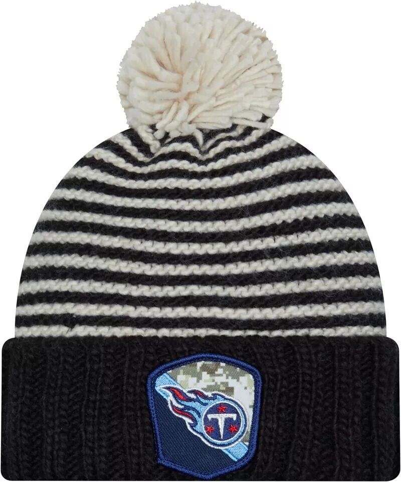 

Женская черная вязаная шапка New Era Tennessee Titans 2023 Salute to Service