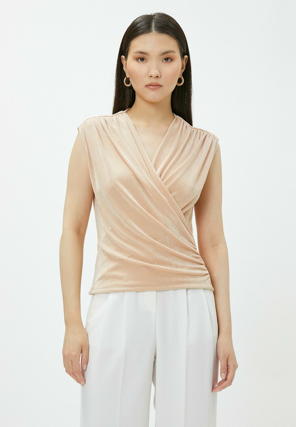 

Топ DRAPED V NECK SLEEVELESS WRAPPED Koton, роза