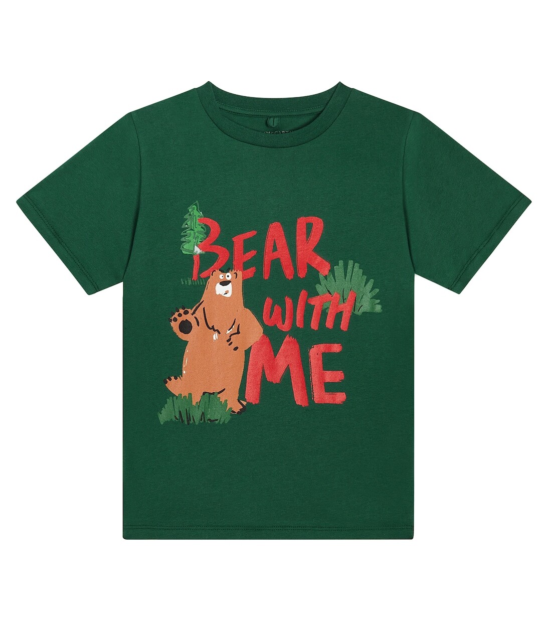 

Хлопковая футболка с принтом Stella McCartney Kids, зеленый