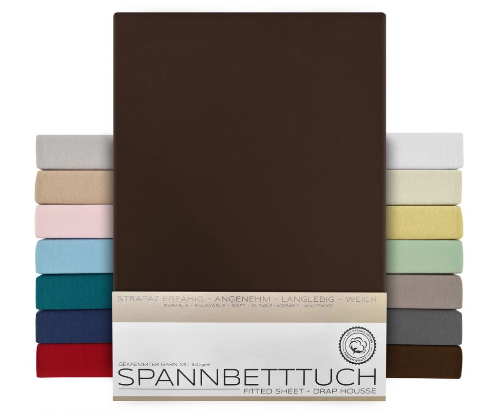 

BEAUTEX простыня-короб пружина - 140х200х45 см темно-коричневый, простыня чесаный хлопок, премиум-джерси 160г/м²