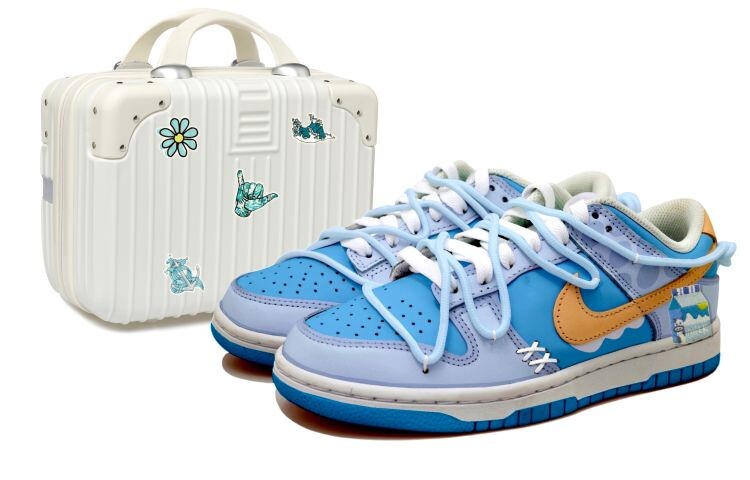 

Кроссовки для скейтбординга Dunk мужские с низким верхом желто-синие Nike
