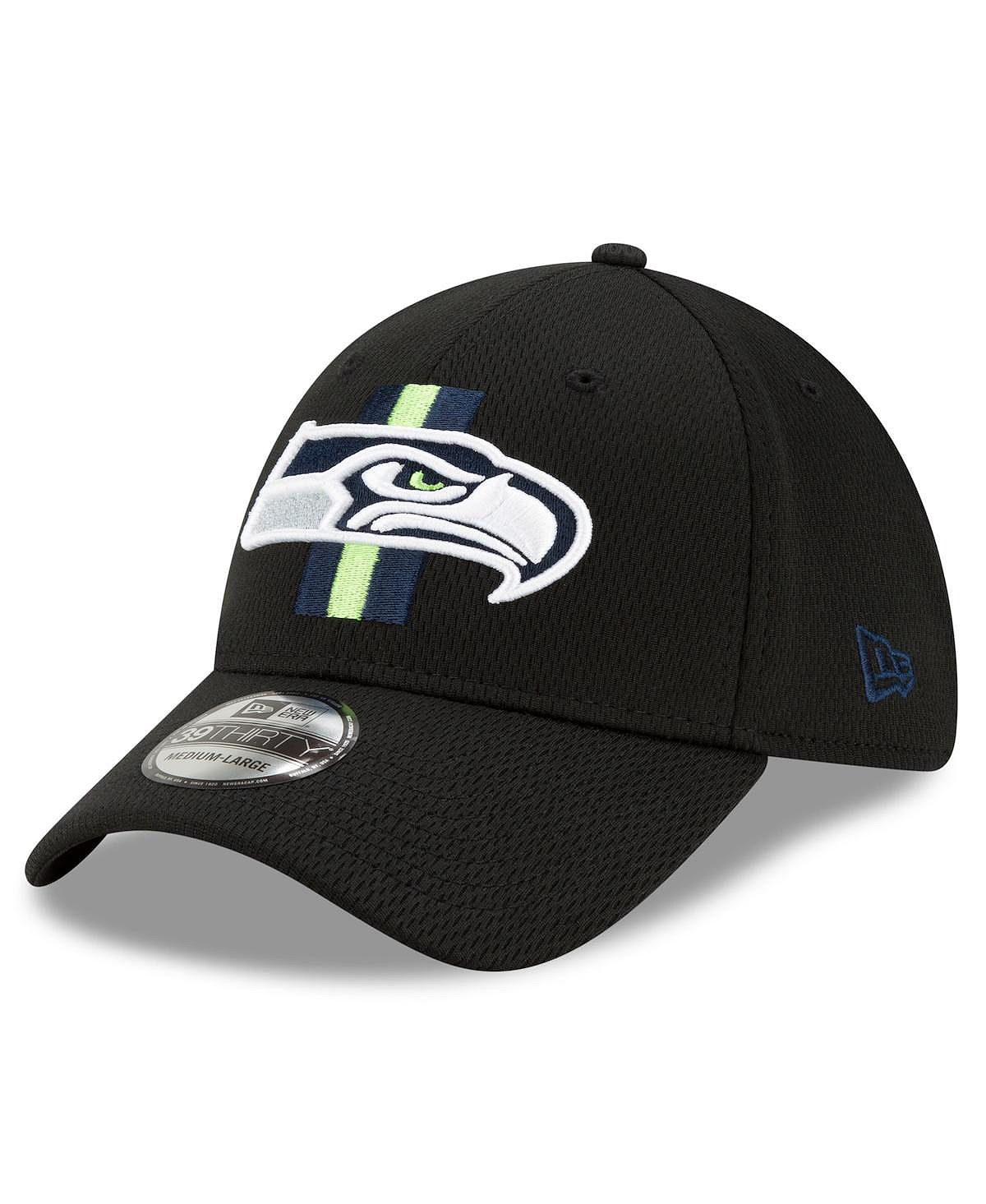 

Мужская черная кепка Seattle Seahawks 2021 NFL Training Camp 39THIRTY Flex Hat New Era