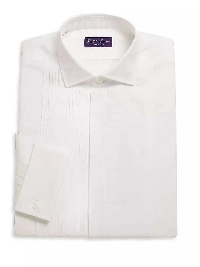 Хлопковая классическая рубашка обычного кроя с длинными рукавами Purple Label Ralph Lauren Purple Label, белый мазь держания swix vp50 purple 3 0 45g белый