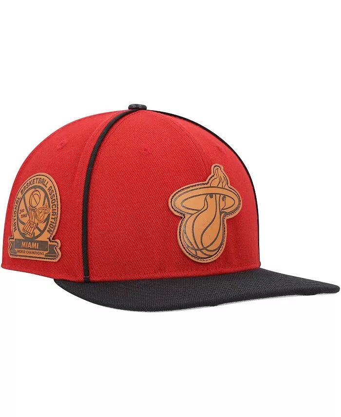 

Мужская красно-черная кепка Snapback с кожаной нашивкой Miami Heat Heritage Pro Standard, красный