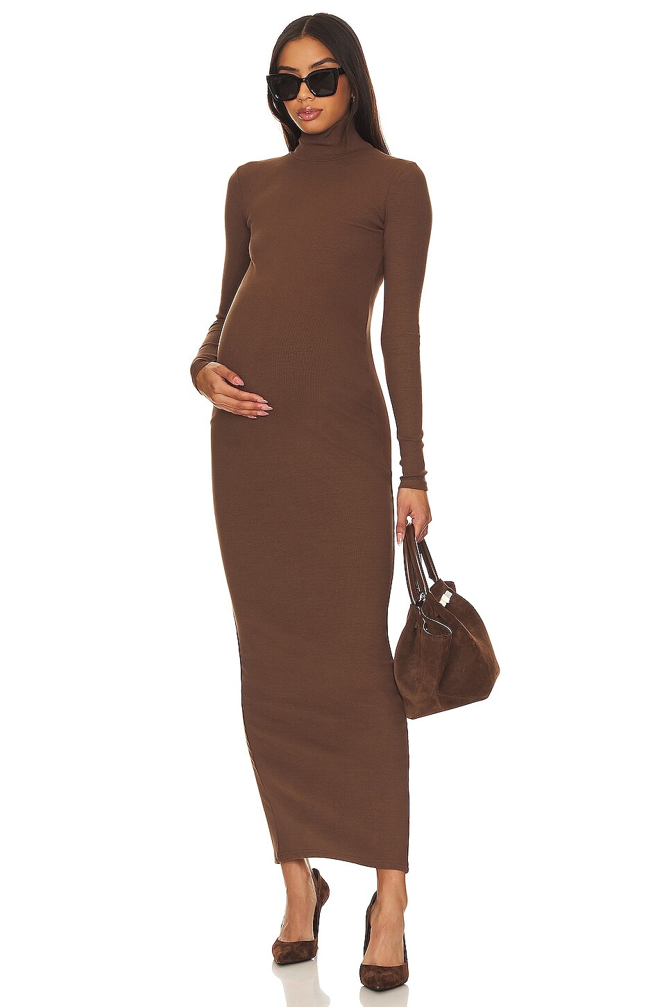 

Платье BUMPSUIT Long Sleeve Rib Maternity, коричневый