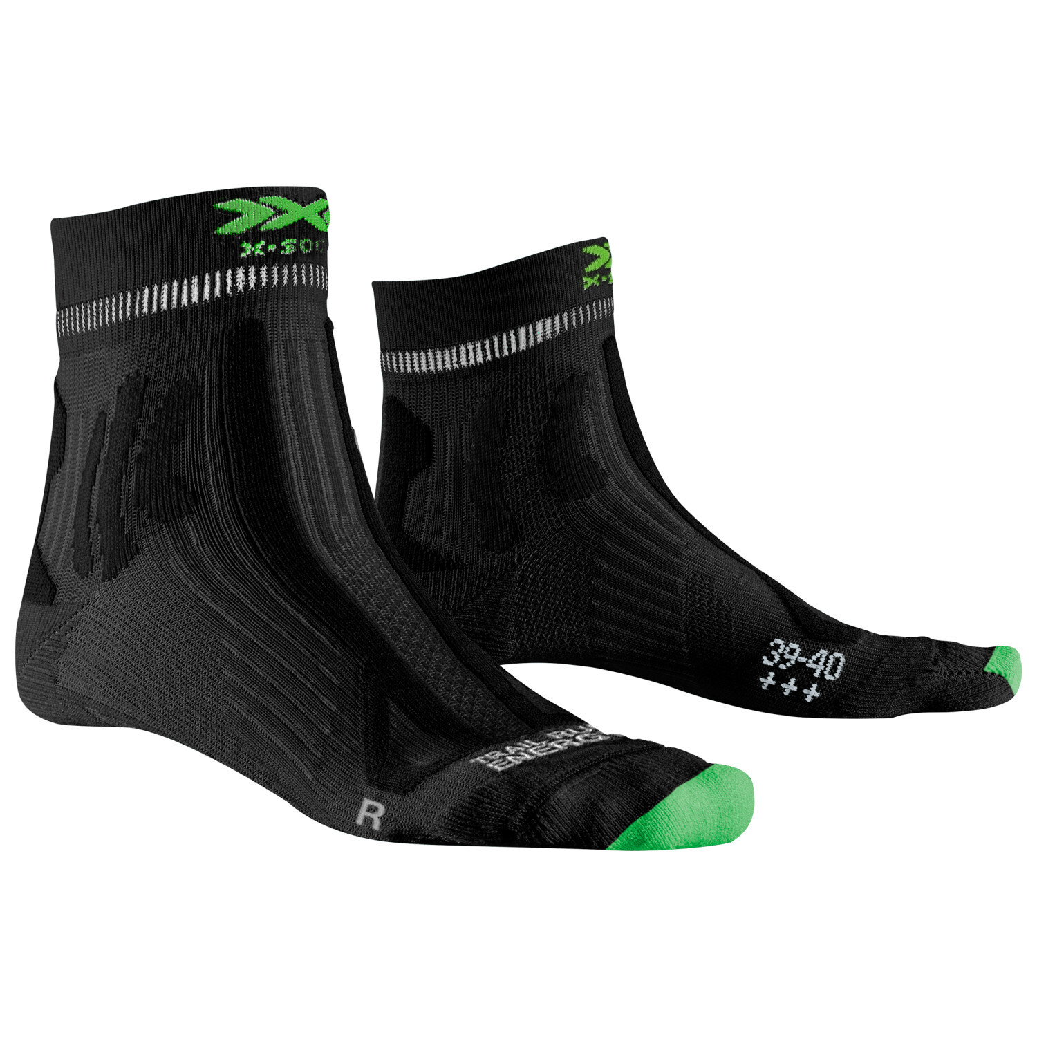 

Носки для бега X Socks Trail Run Energy 4 0, цвет Opal Black/Effektor Green