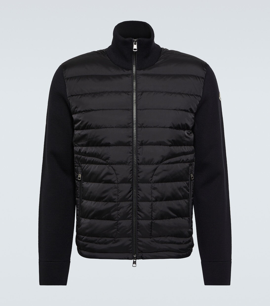 

Трикотажная куртка с пуховыми вставками Moncler, черный