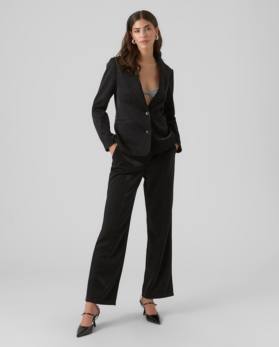 

Женские классические брюки из блестящей ткани Vero Moda, черный