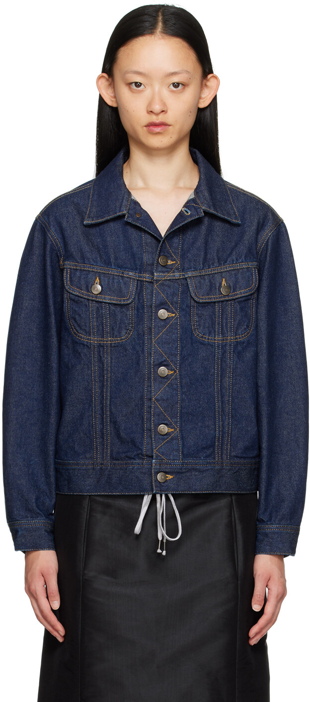 

Джинсовая куртка цвета индиго со вставками Maison Margiela