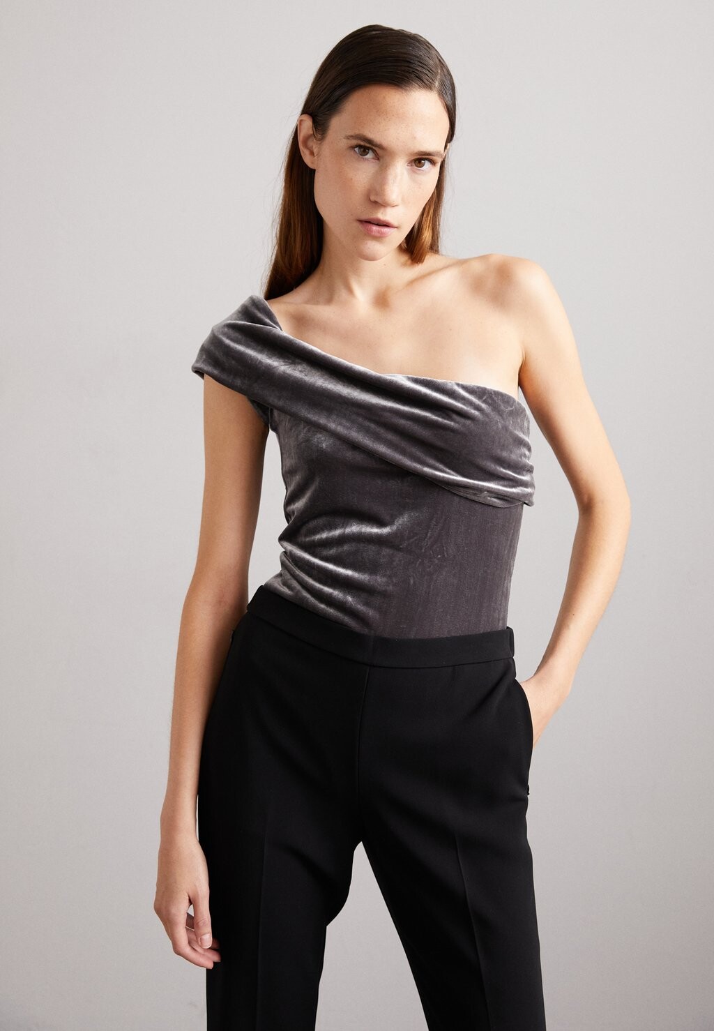 

Футболка с принтом Bree Banded Bodysuit Agolde, цвет shark/gunmetal