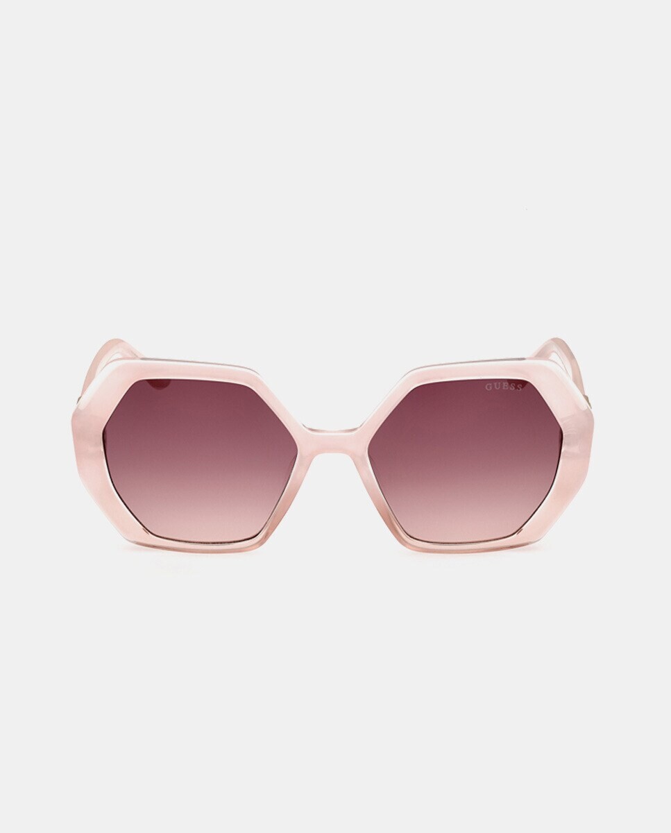 

Розовые женские солнцезащитные очки с геометрическим рисунком Guess, розовый