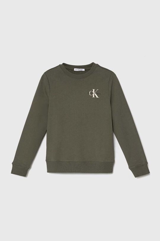 

Детская хлопковая толстовка Calvin Klein Jeans, зеленый