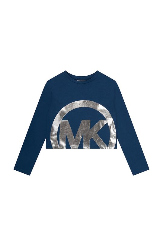 Хлопковая рубашка с длинными рукавами для мальчиков и девочек Michael Kors, темно-синий