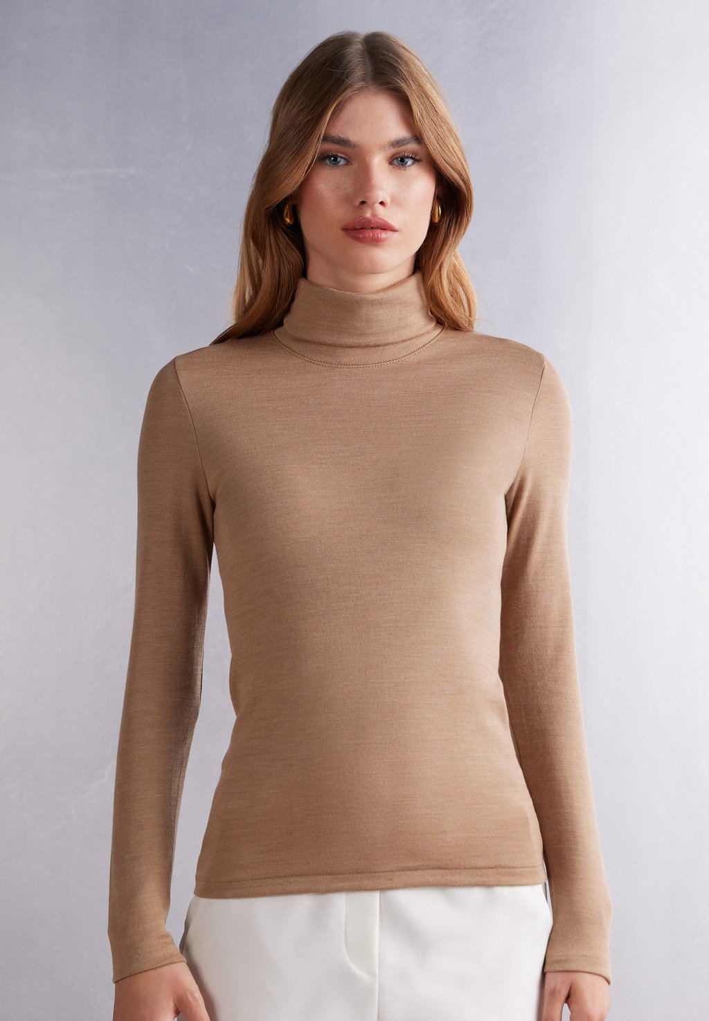 Вязаный свитер WARM EFFECT TURTLENECK Intimissimi, цвет braun camel