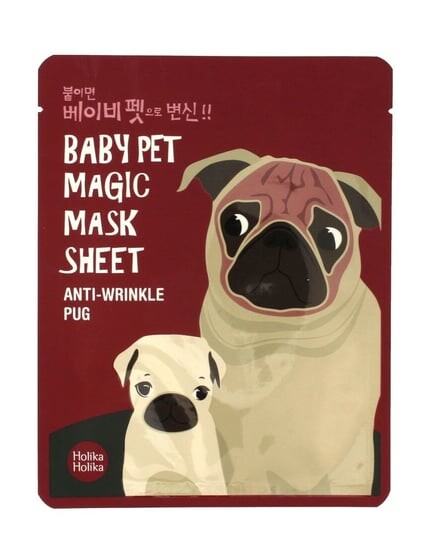

Тканевая маска Baby Pet Magic, Тканевая маска против морщин для мопса Holika Holika