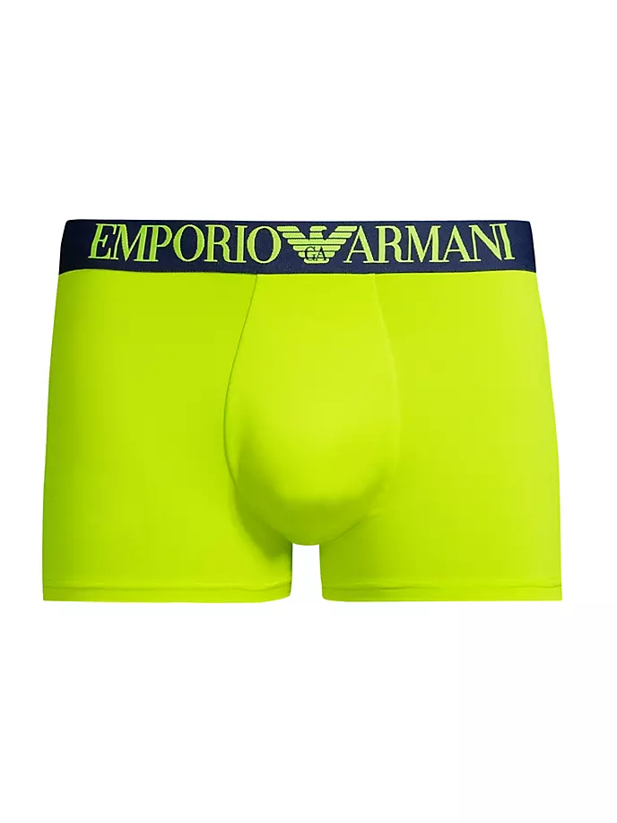 

Боксеры из микрофибры с логотипом на поясе Emporio Armani, лайм