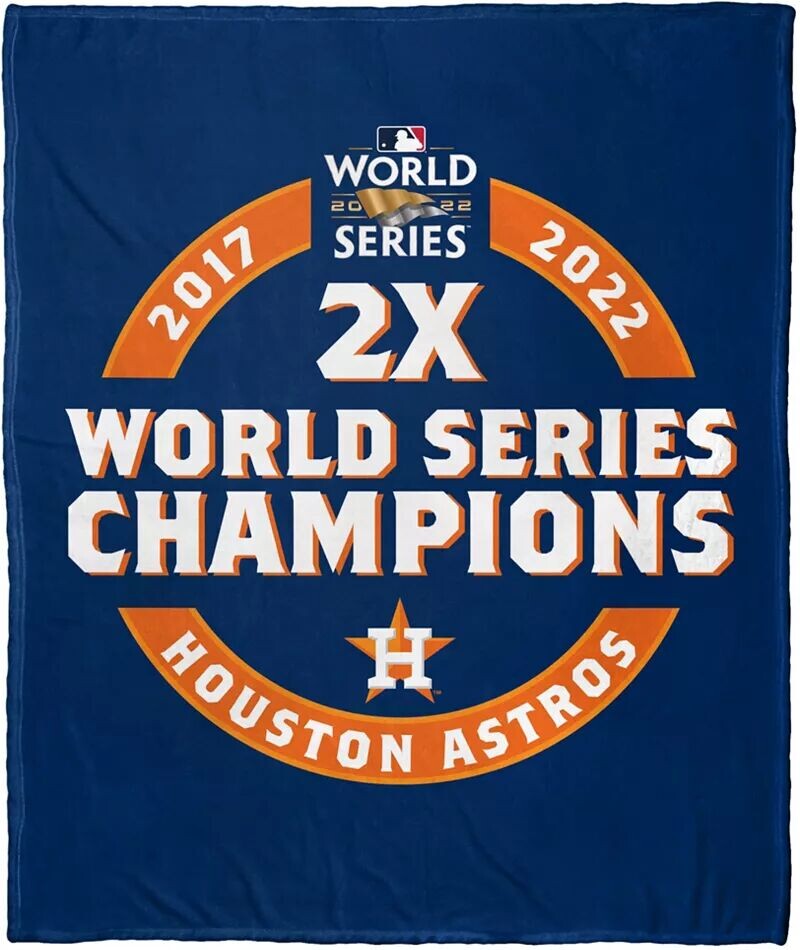 Шелковое плед с мультибаннером Northwest World Series Champions 2022 Houston Astros женский черный пуловер с капюшоном houston astros world series champions parade 2022 fanatics черный