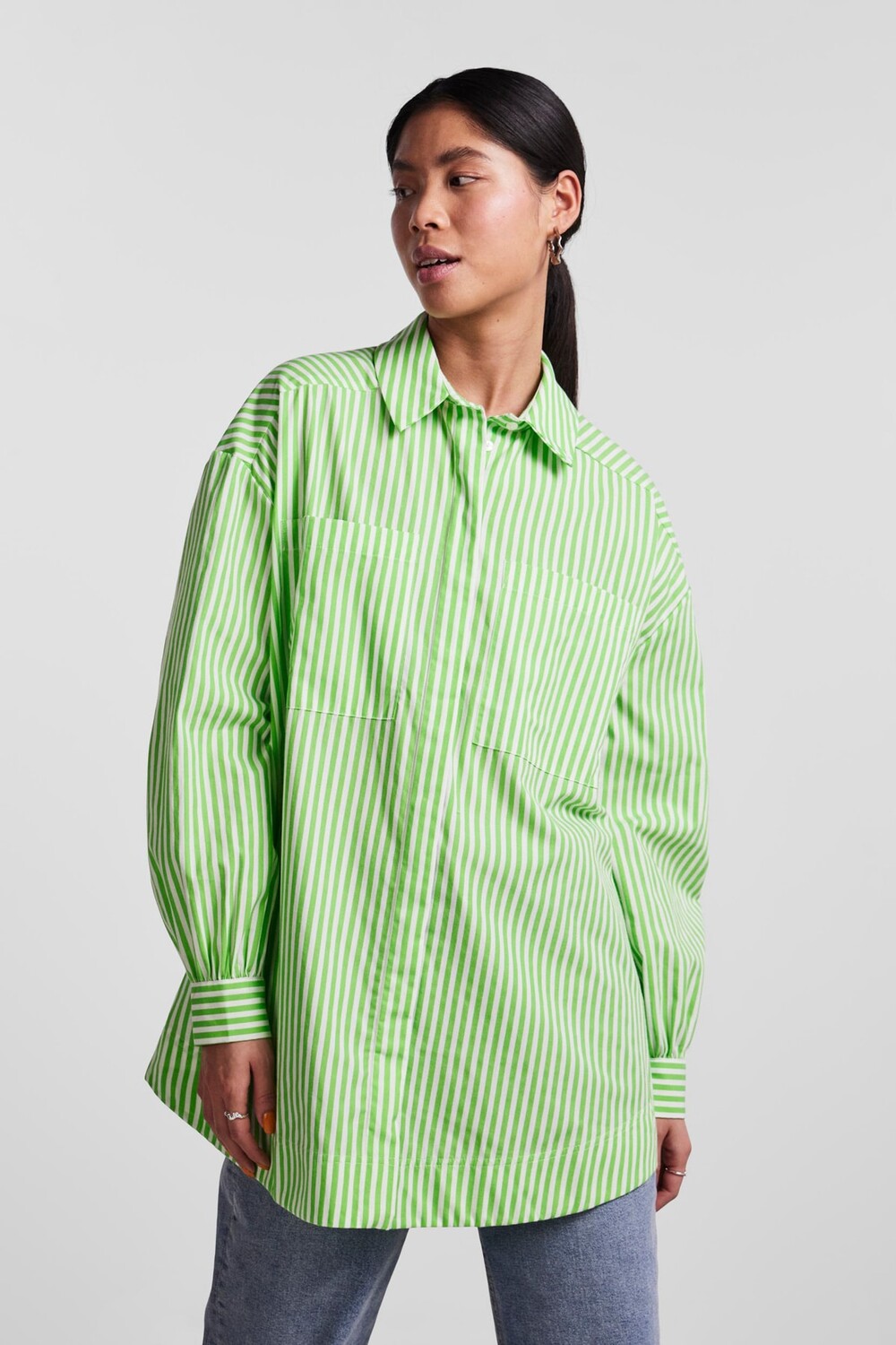 

Рубашка - Белая - Oversize PIECES, белый
