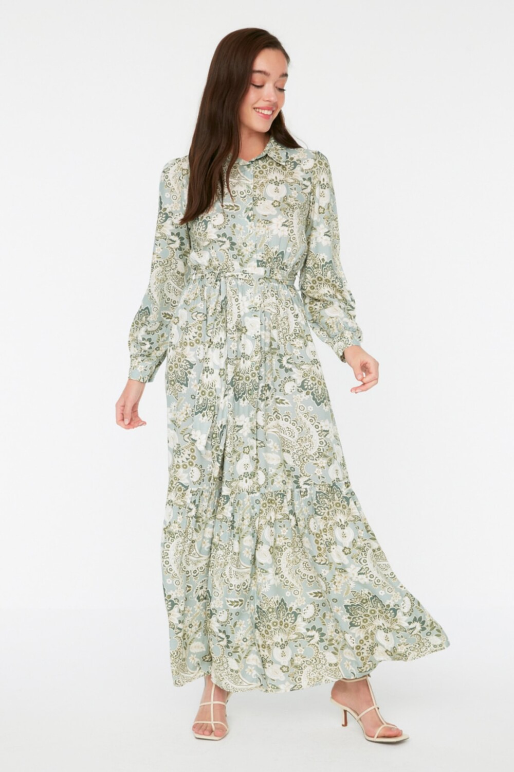 

Платье - Экрю - А-силуэт Trendyol Modest, экрю