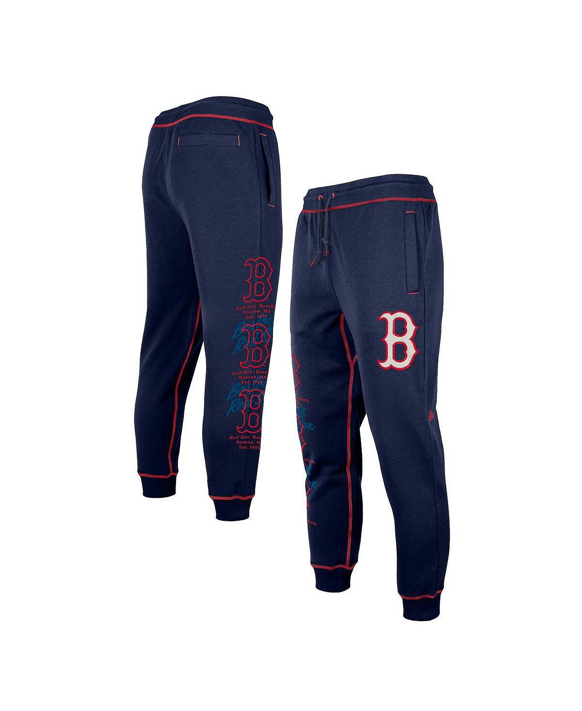Мужские темно-синие брюки-джоггеры с разрезами Boston Red Sox Team New Era