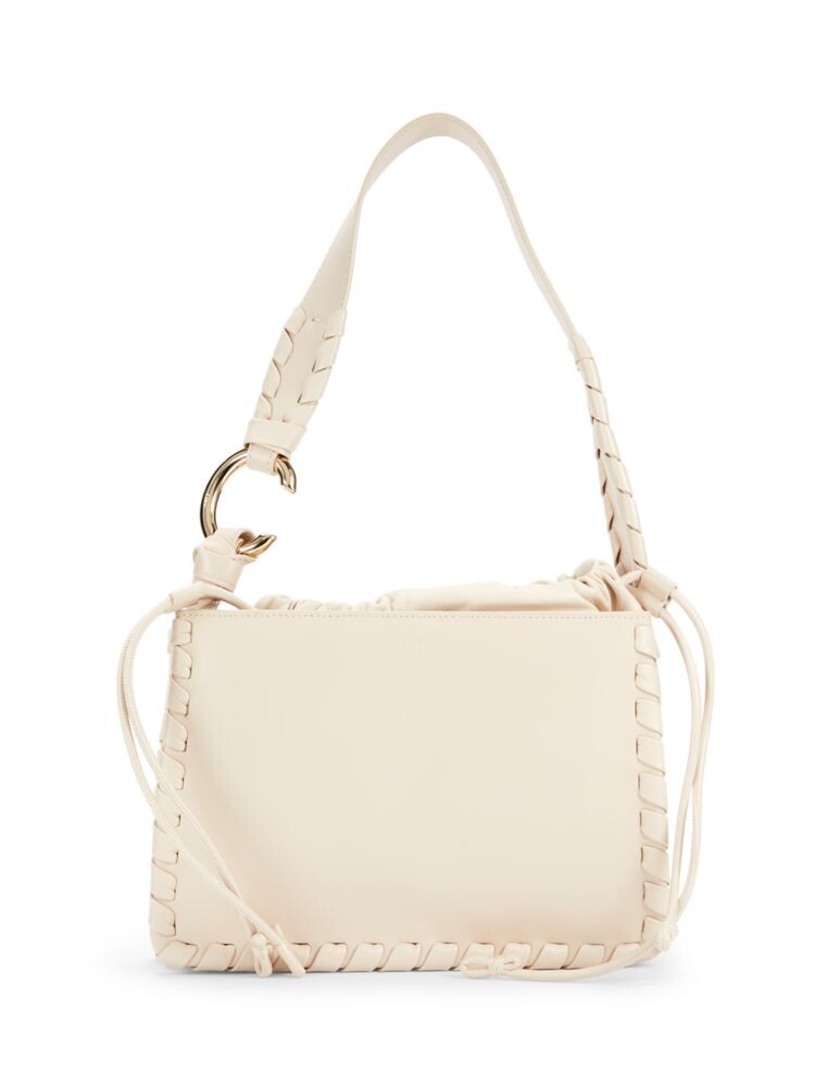 

Плетеная кожаная сумка через плечо Chloé, слоновая кость