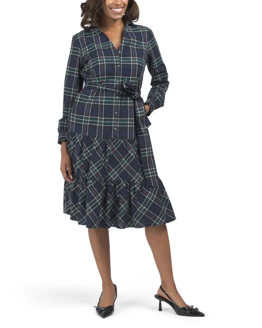 

Клетчатое платье Untuckit, синий