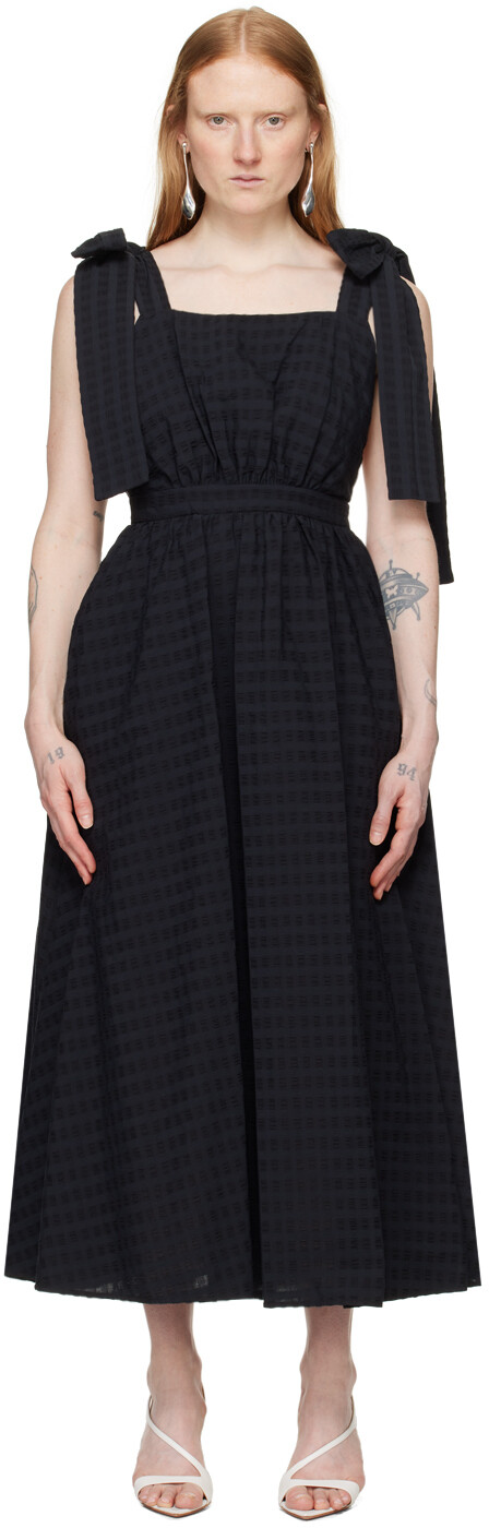 

Черное платье-макси с бантом Msgm, Черный
