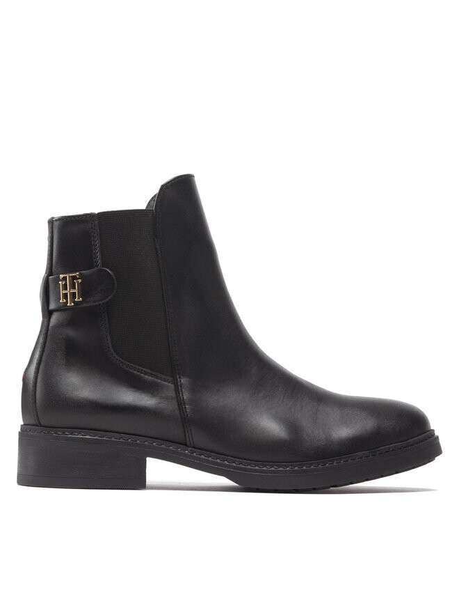 

Ботинки на плоской подошве Th Leather Flat Boot Tommy Hilfiger, черный
