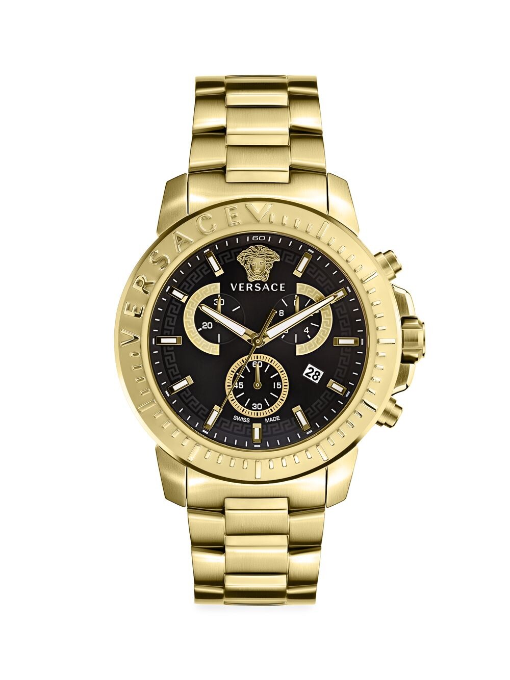 

Новые часы Chrono IP из желтого золота с браслетом Versace, желтый