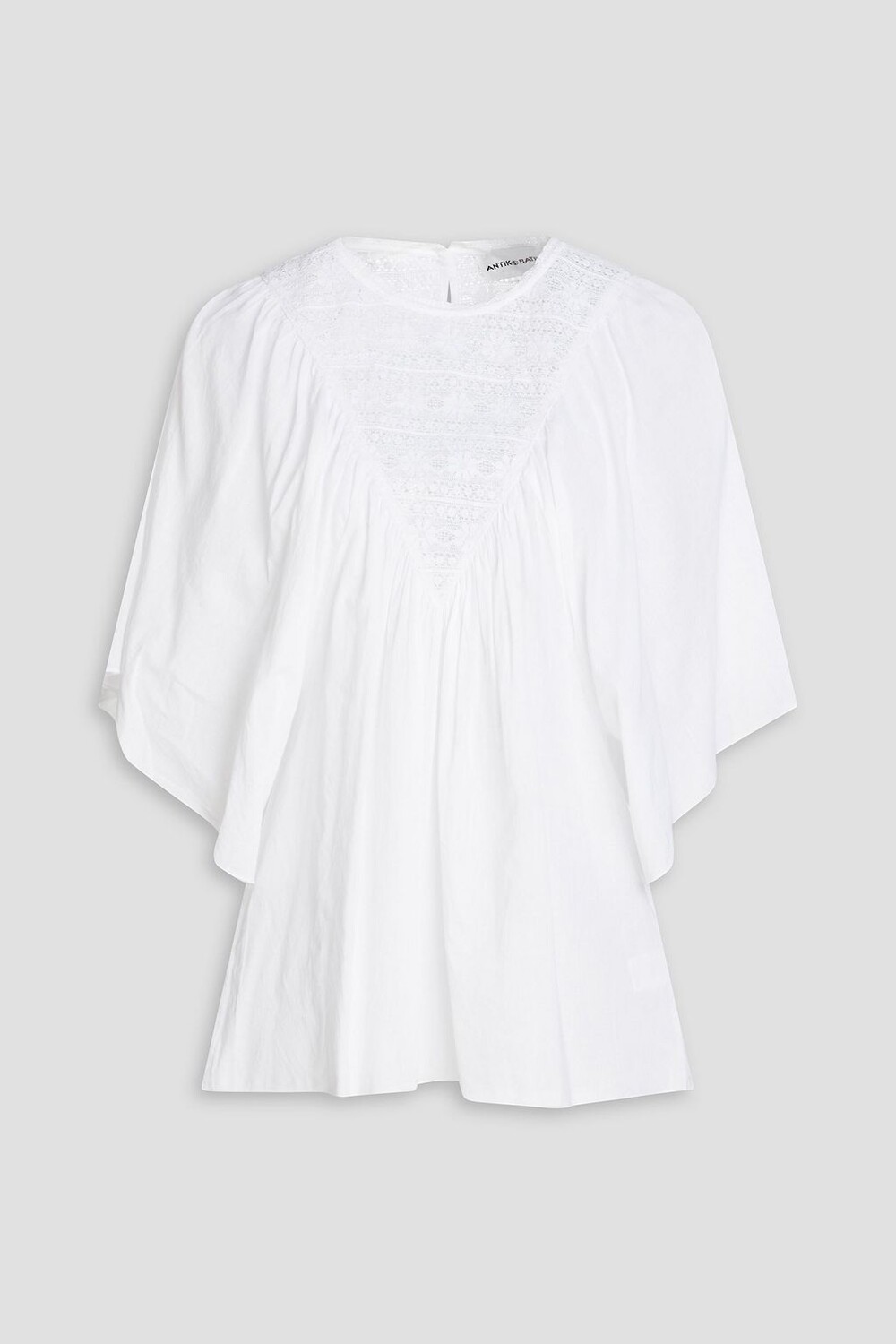 

Тканая блузка со сборками и кружевными вставками ANTIK BATIK, белый