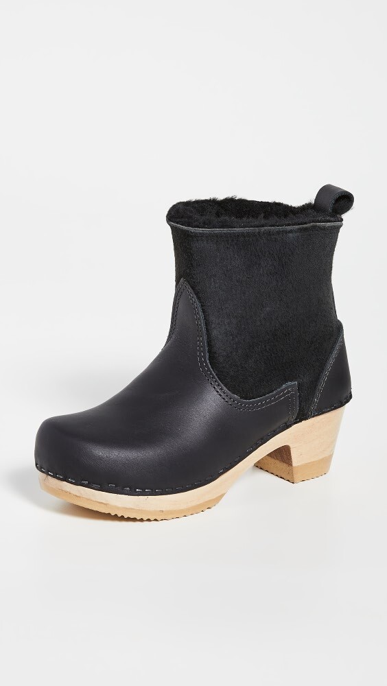 

Ботинки No.6 Pull On Shearling Mid Heel, черный