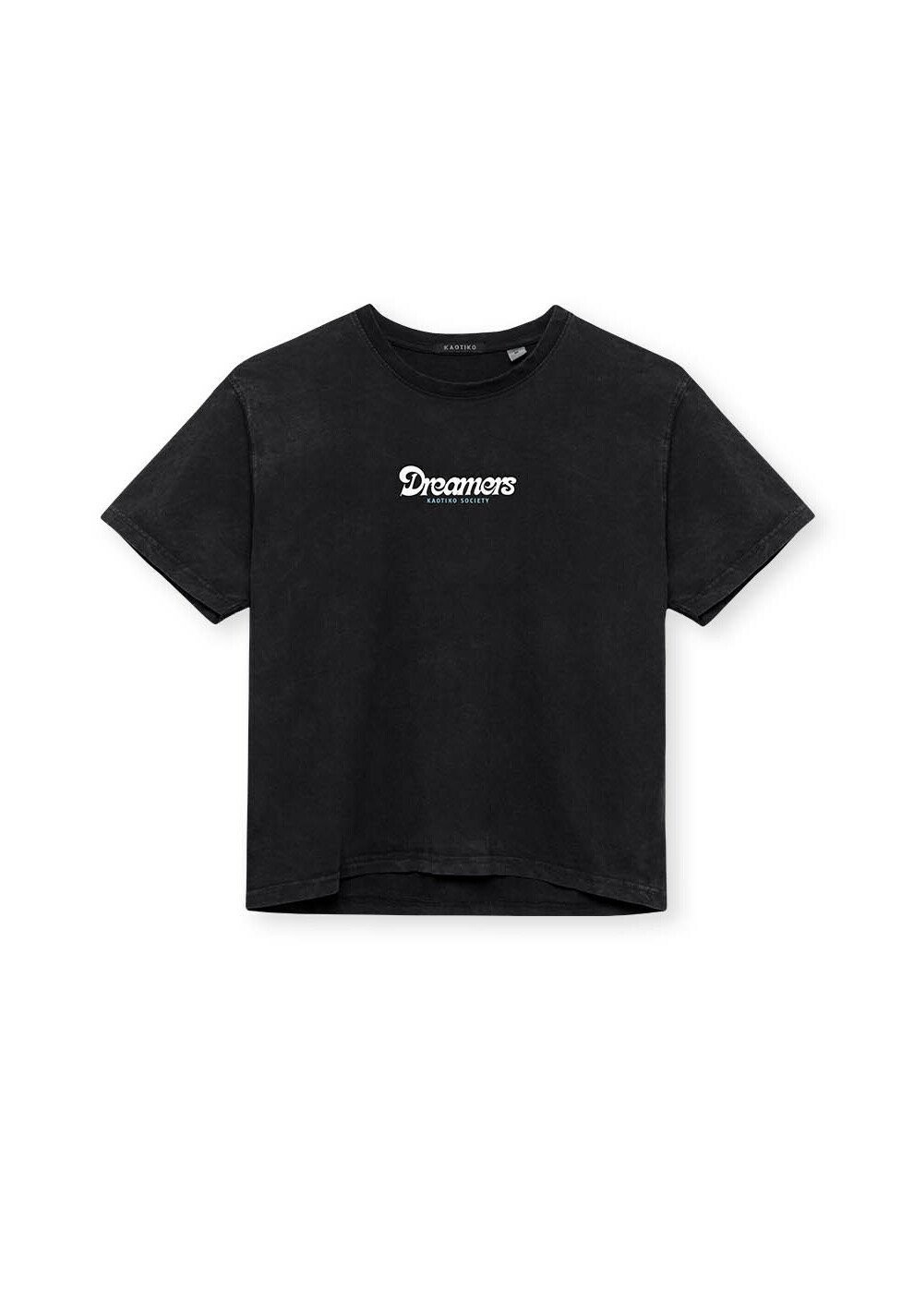 

Футболка с принтом WASHED DREAMERS Kaotiko, черный