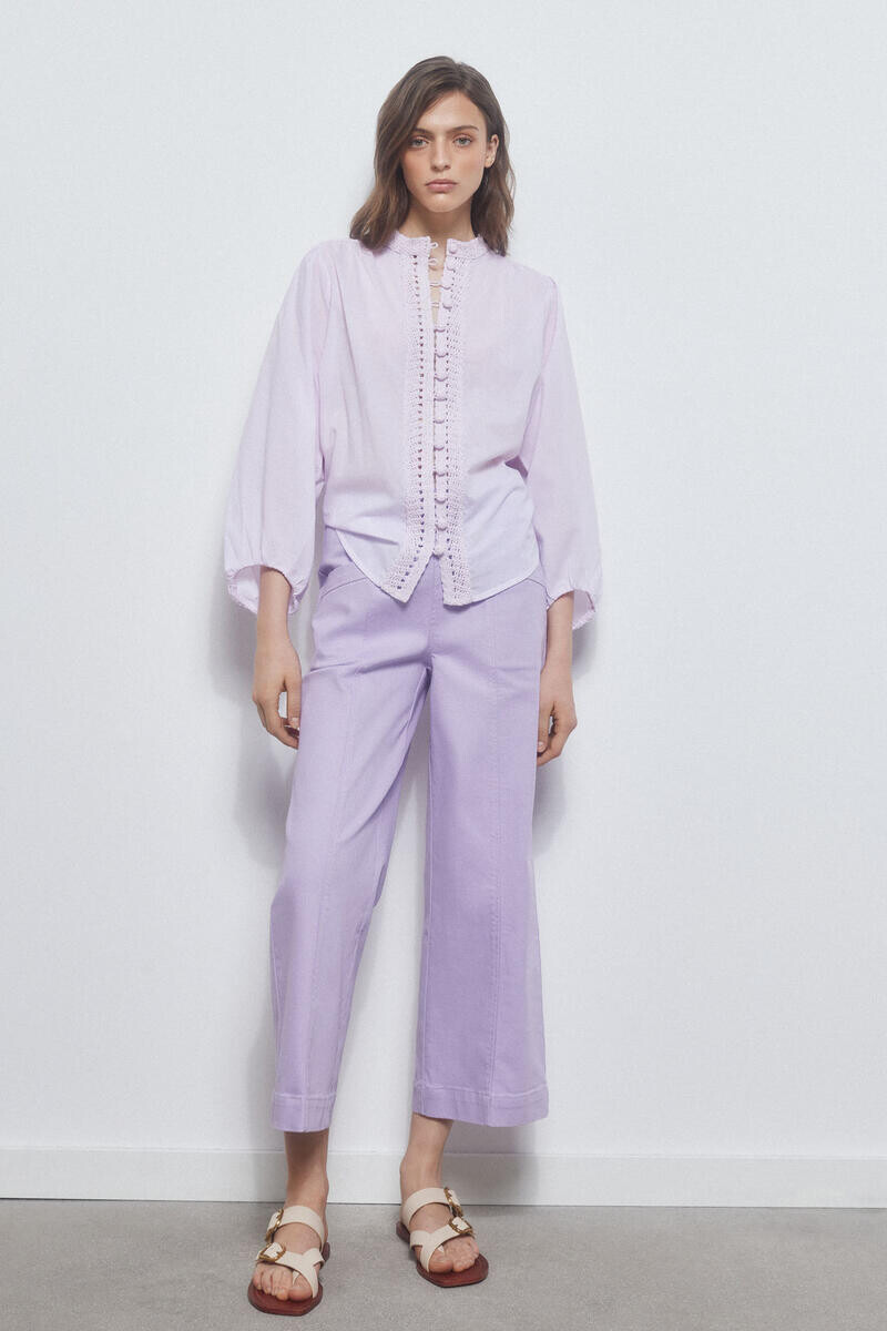 

Укороченные широкие джинсы Pedro del Hierro, фиолетовый