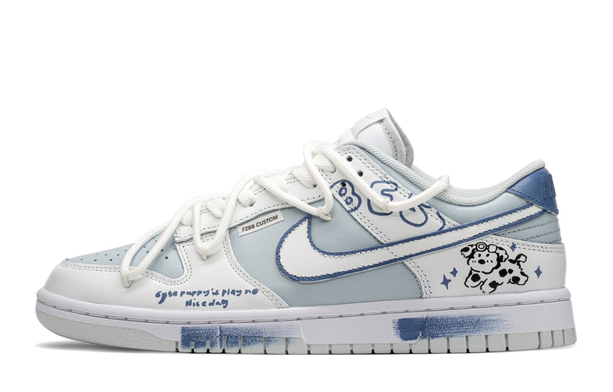 

Кроссовки Nike Dunk Skateboarding Shoes Unisex Low-top White/blue, белый/синий