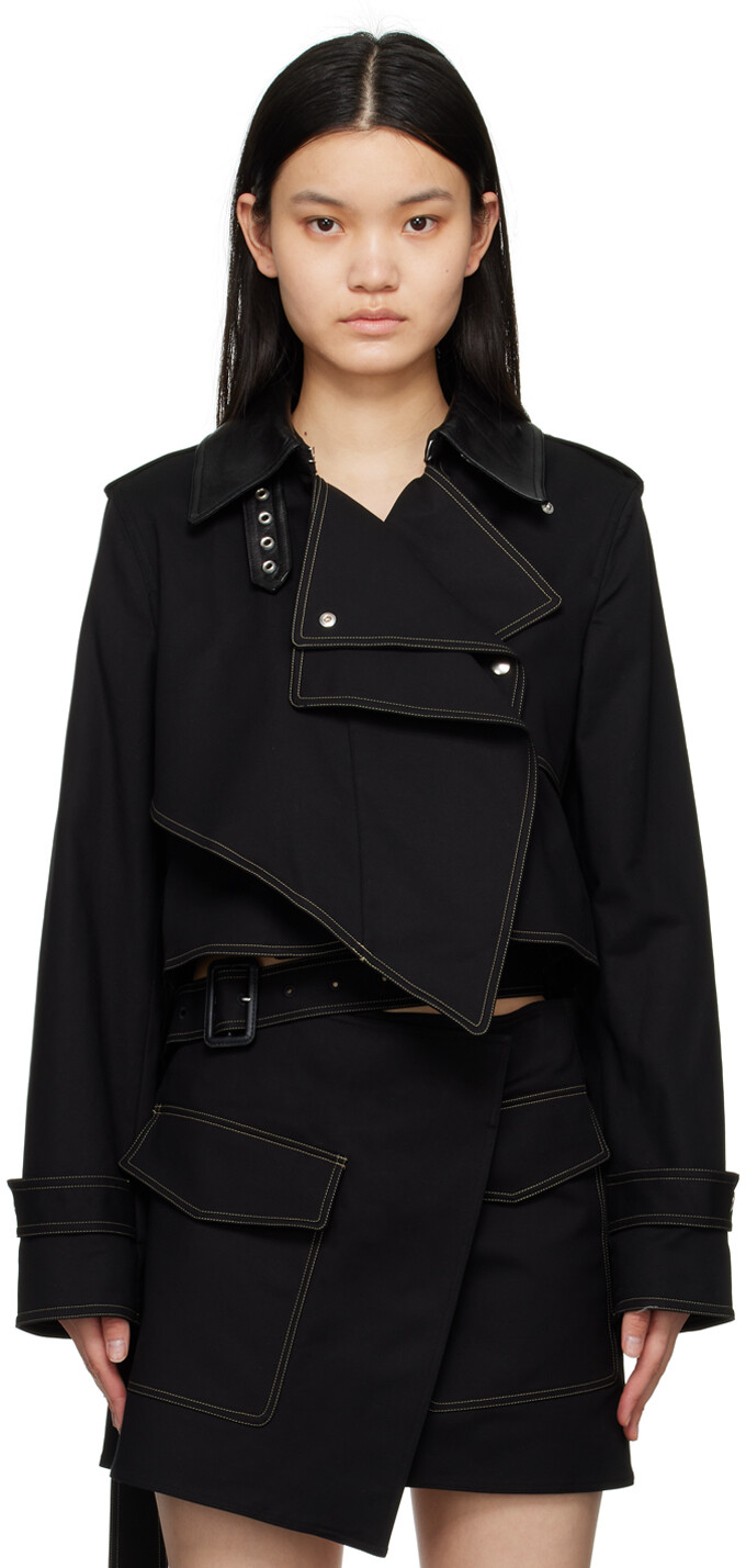 

Черный укороченный тренч Helmut Lang