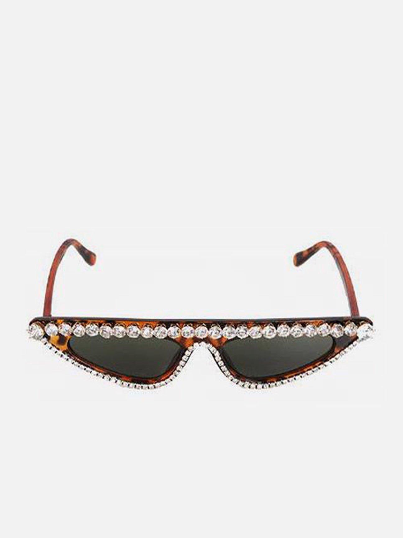 цена Солнцезащитные очки Diamante Cateye из черепахового панциря SVNX, коричневый